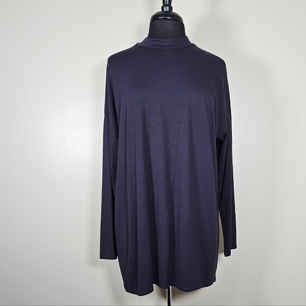 New Eileen Fisher Viscose Jersey Tunic Ink Blue M Oversized